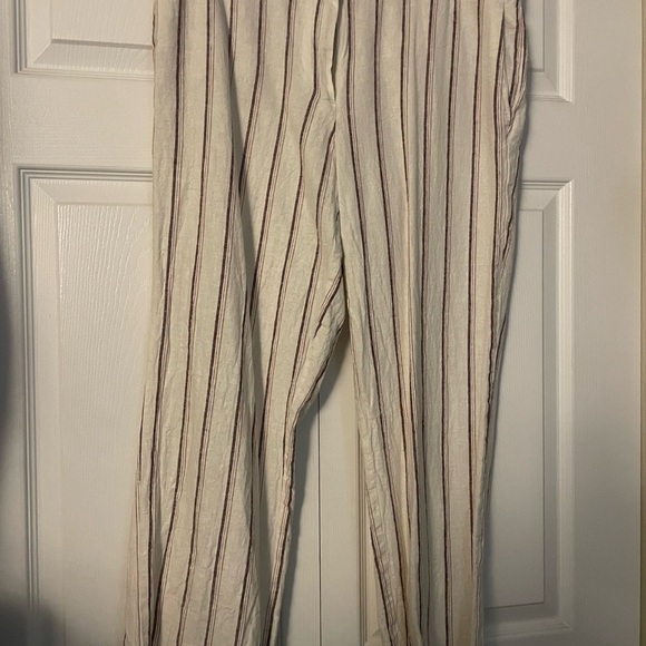 Rachel Zoe Pants - Rachel Zoe Cream and Brown Striped Chinos